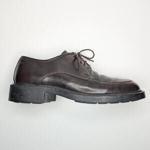 Skechers vintage Y2K brown leather oxfords lace up chunky sole men's size 10